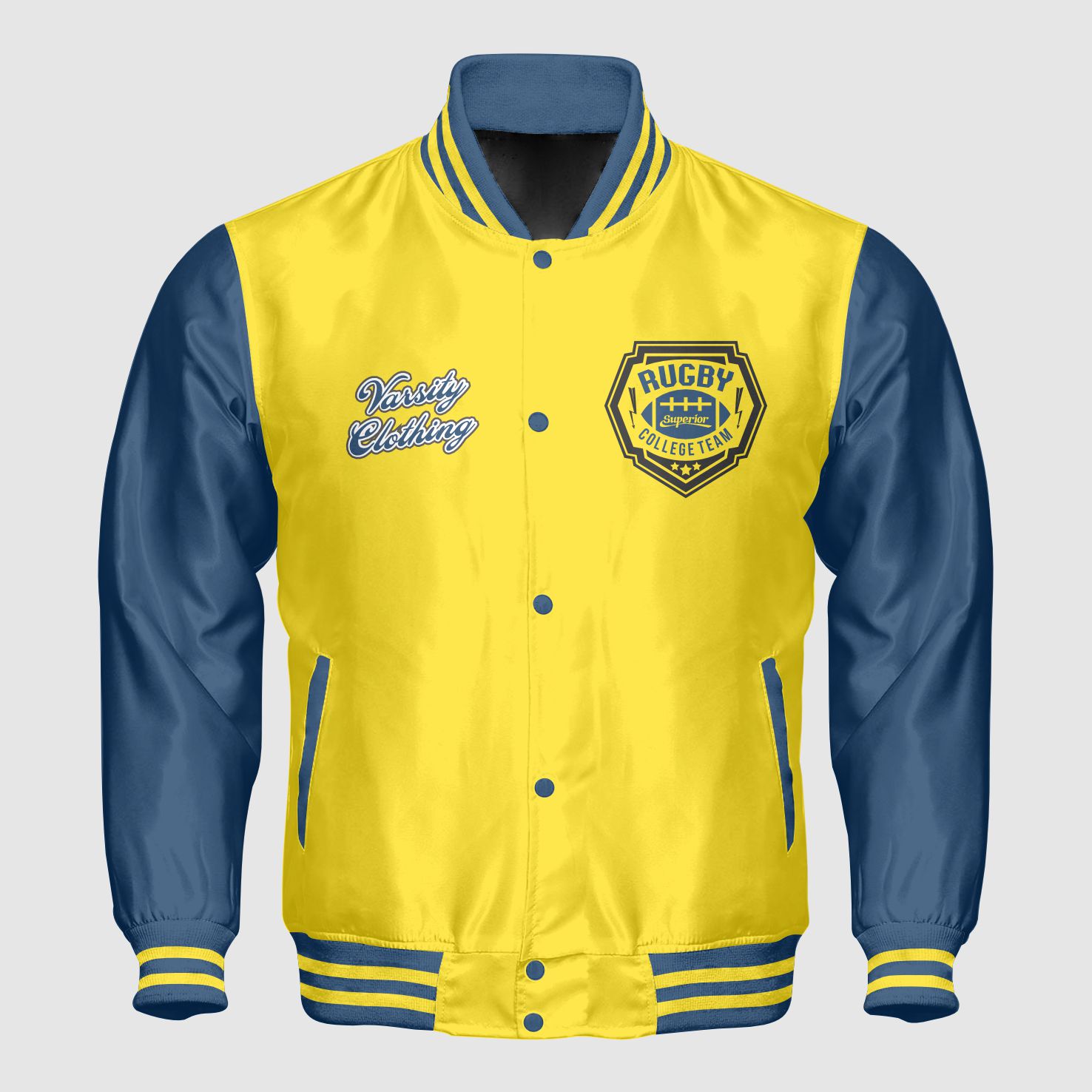 Satin baseball jacket front